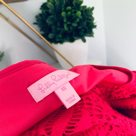 Lilly Pulitzer • Seminole Mini Dress • Crochet Zebra Lace • SZ XS • Retail $178 - Picture 7 of 14